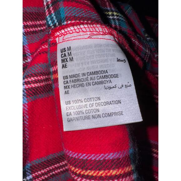 Brand New Macy's Women's Size Medium Brinkley Plaid Red 2 Piece Set Sleepwear - Picture 8 of 8